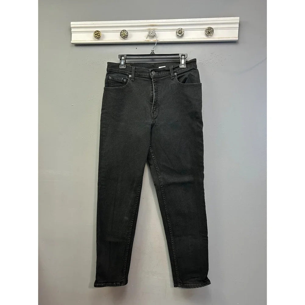 Levi's Jeans‎ Women 12 Reg Black 550 Relaxed Fit Tapered Leg High Rise Denim